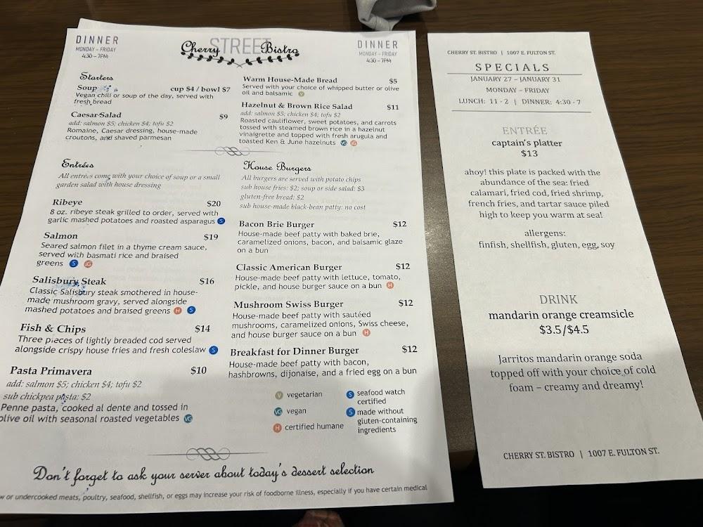 Cherry Street Bistro Menu image 2