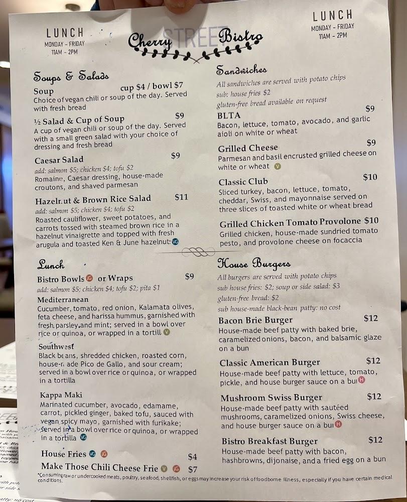 Cherry Street Bistro Menu image 3
